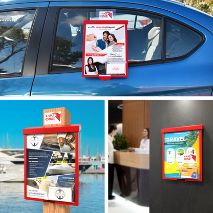 8.5"W x 11"H Outdoor Window Hook Catalog Holder with Card Box