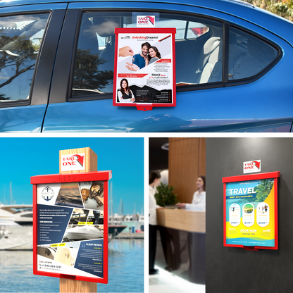 8.5"W x 11"H Outdoor Window Hook Catalog Holder Brochure Box