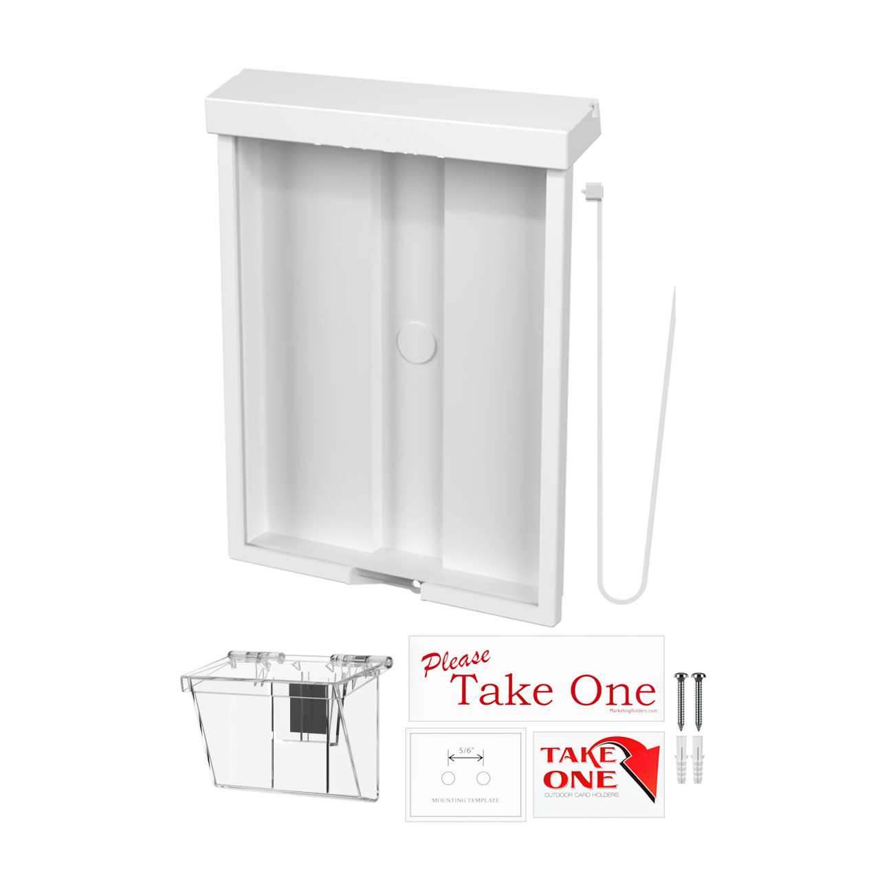 White Outdoor Literature Holder