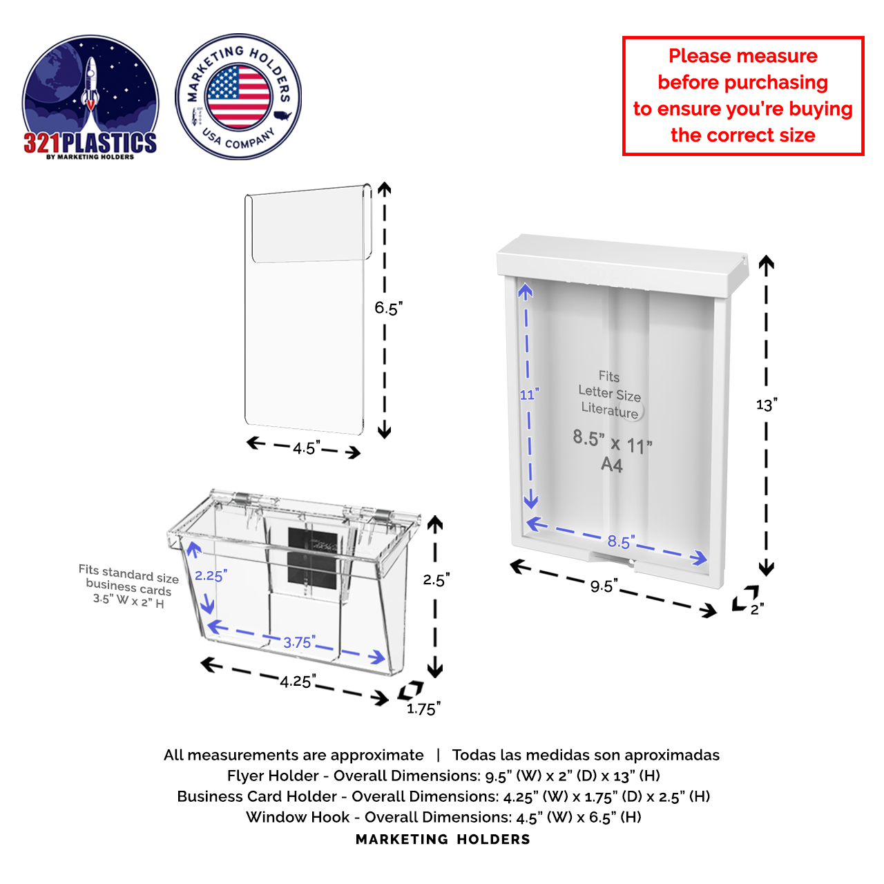 8.5"W x 11"H Outdoor Window Hook Catalog Holder with Card Box