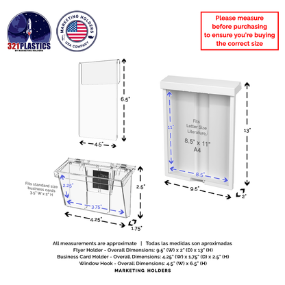 8.5"W x 11"H Outdoor Window Hook Catalog Holder with Card Box