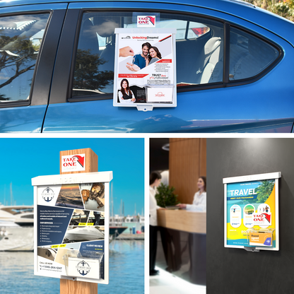 8.5"W x 11"H Outdoor Window Hook Catalog Holder with Card Box