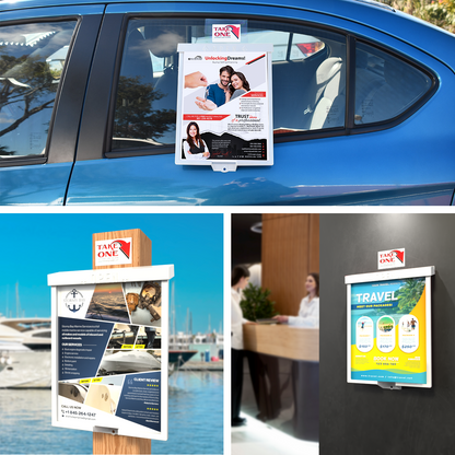 8.5"W x 11"H Outdoor Window Hook Catalog Holder Brochure Box