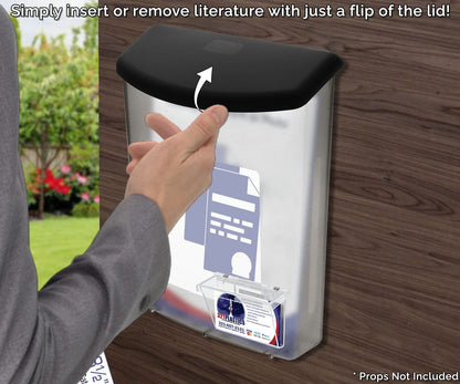 Eight and a half by Eleven Display Box Outdoor Holder with Card Box action