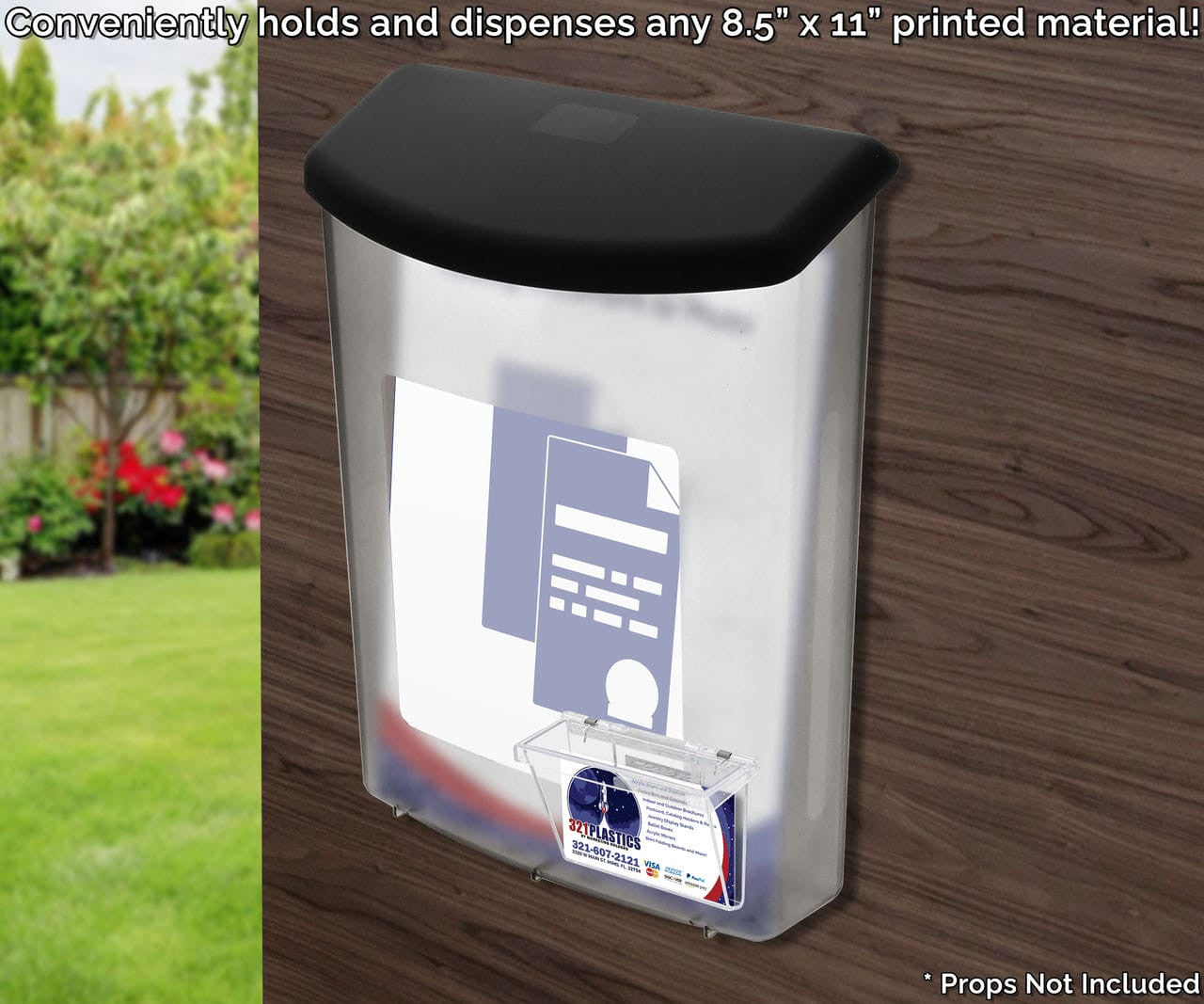 8.5"W x 11"H Frosted Display Box Outdoor Holder with Card Box