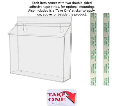 9"W x 6"H Outdoor Bifold Booklet Holder Wall Brochure Box with Lid