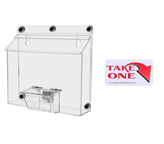 9"W x 6"H Magnetic Outdoor Bifold Brochure Holder with Card Box