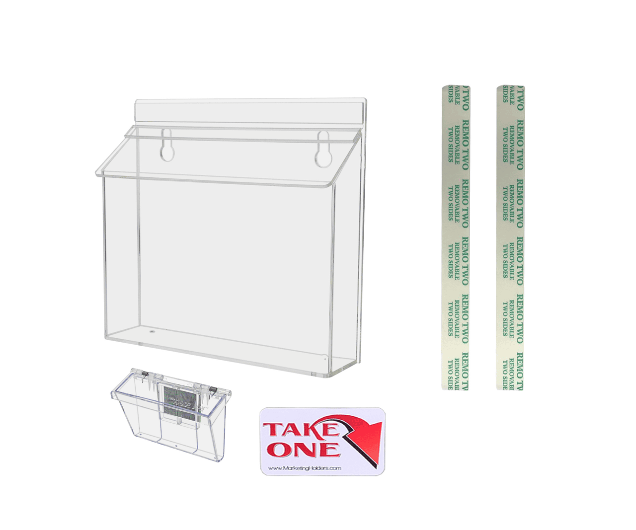 9"W x 6"H Outdoor Bifold Holder Wall Brochure Bin with Card Box