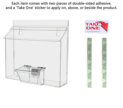 9"W x 6"H Outdoor Bifold Holder Wall Brochure Bin with Card Box