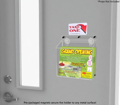 9"W x 6"H Magnetic Outdoor Bifold Brochure Holder with Card Box