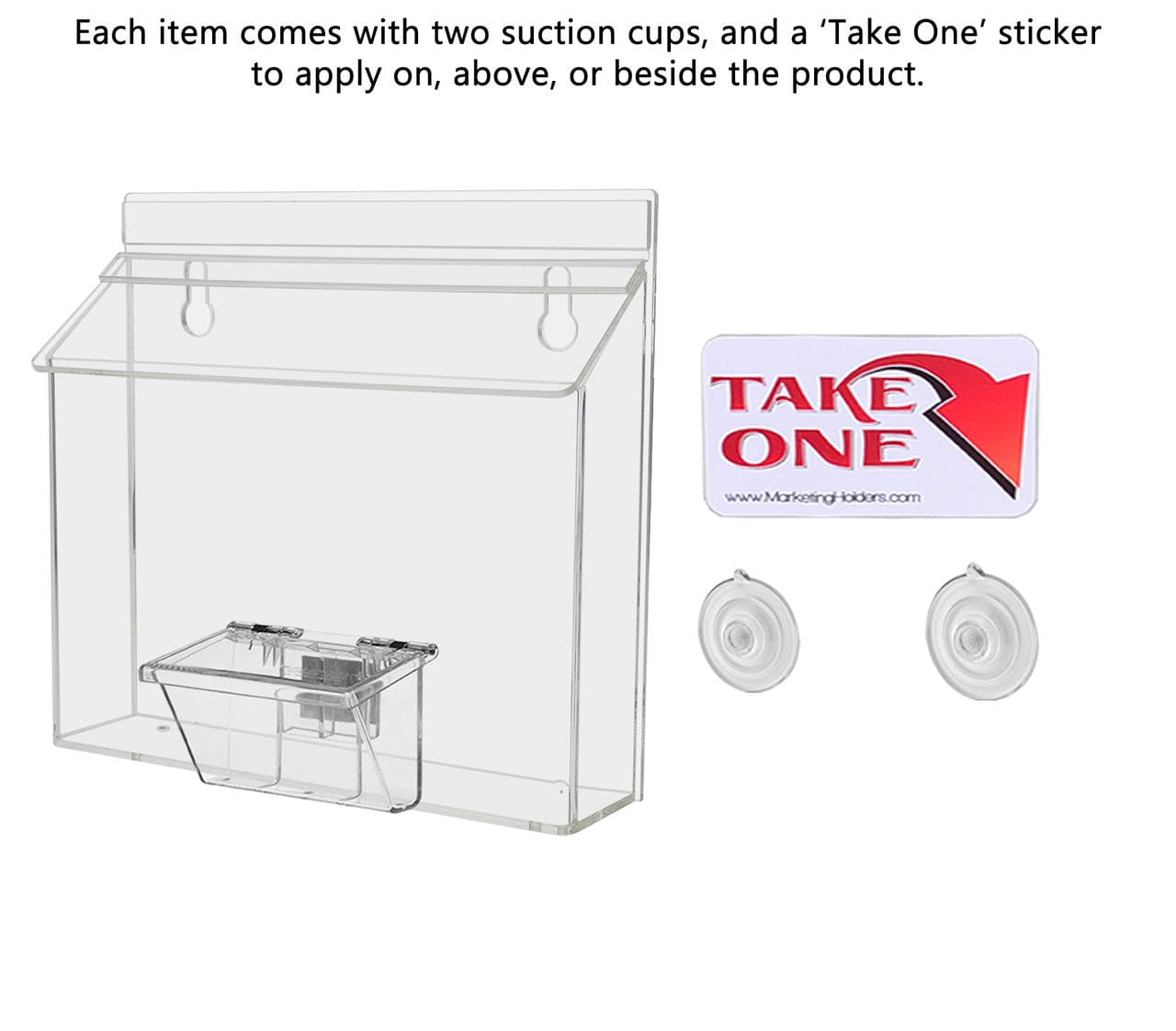 9"W x 6"H Suction Cup Outdoor Booklet Holder with Card Box