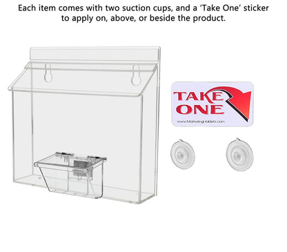 9"W x 6"H Suction Cup Outdoor Booklet Holder with Card Box