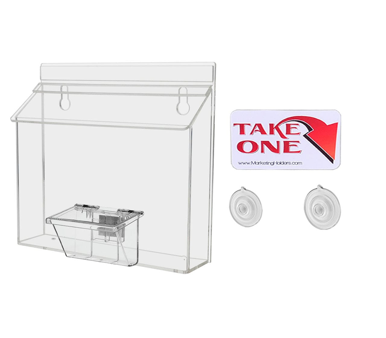 9"W x 6"H Suction Cup Outdoor Booklet Holder with Card Box