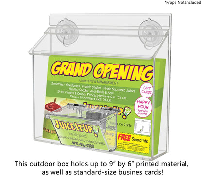 9"W x 6"H Suction Cup Outdoor Booklet Holder with Card Box