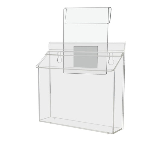9"W x 6"H Outdoor Window Hook Bifold Holder Brochure Box