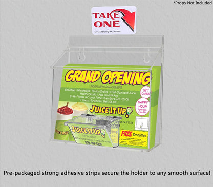 9"W x 6"H Outdoor Bifold Holder Wall Brochure Bin with Card Box