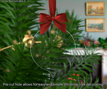 4"W Christmas Ornament Shape Flat Acrylic Decor Hole DIY 10 Pack