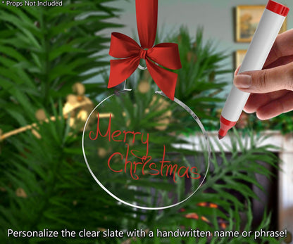 Ornament Shape Flat Acrylic Christmas Decor with Hole DIY 25 Pack