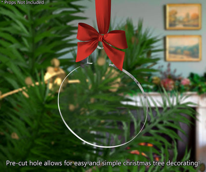 Ornament Shape Flat Acrylic Christmas Decor with Hole DIY 25 Pack