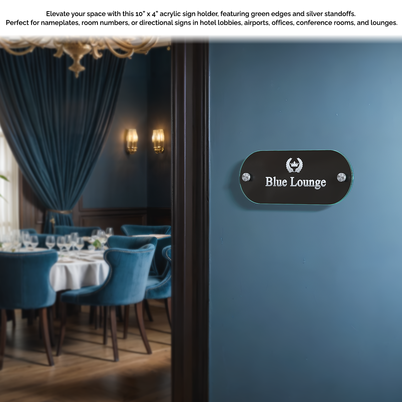 10" x  4" Wall Sign Holder Euro Style With Stainless Standoffs