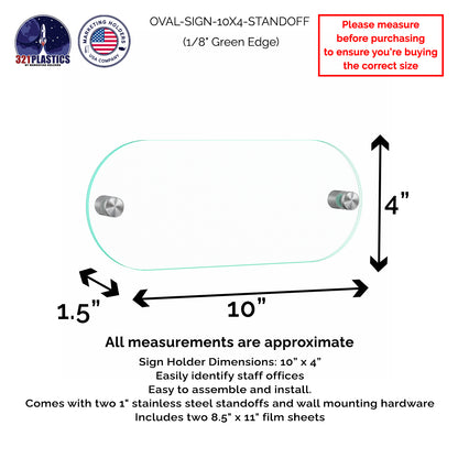 10" x  4" Wall Sign Holder Euro Style With Stainless Standoffs