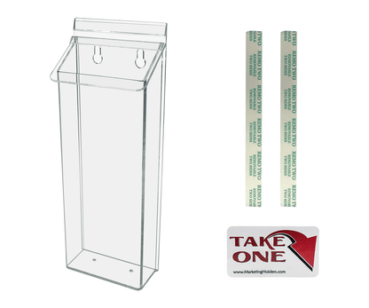 4"W x 11"H Outdoor Trifold Menu Holder Wall Brochure Box with Lid