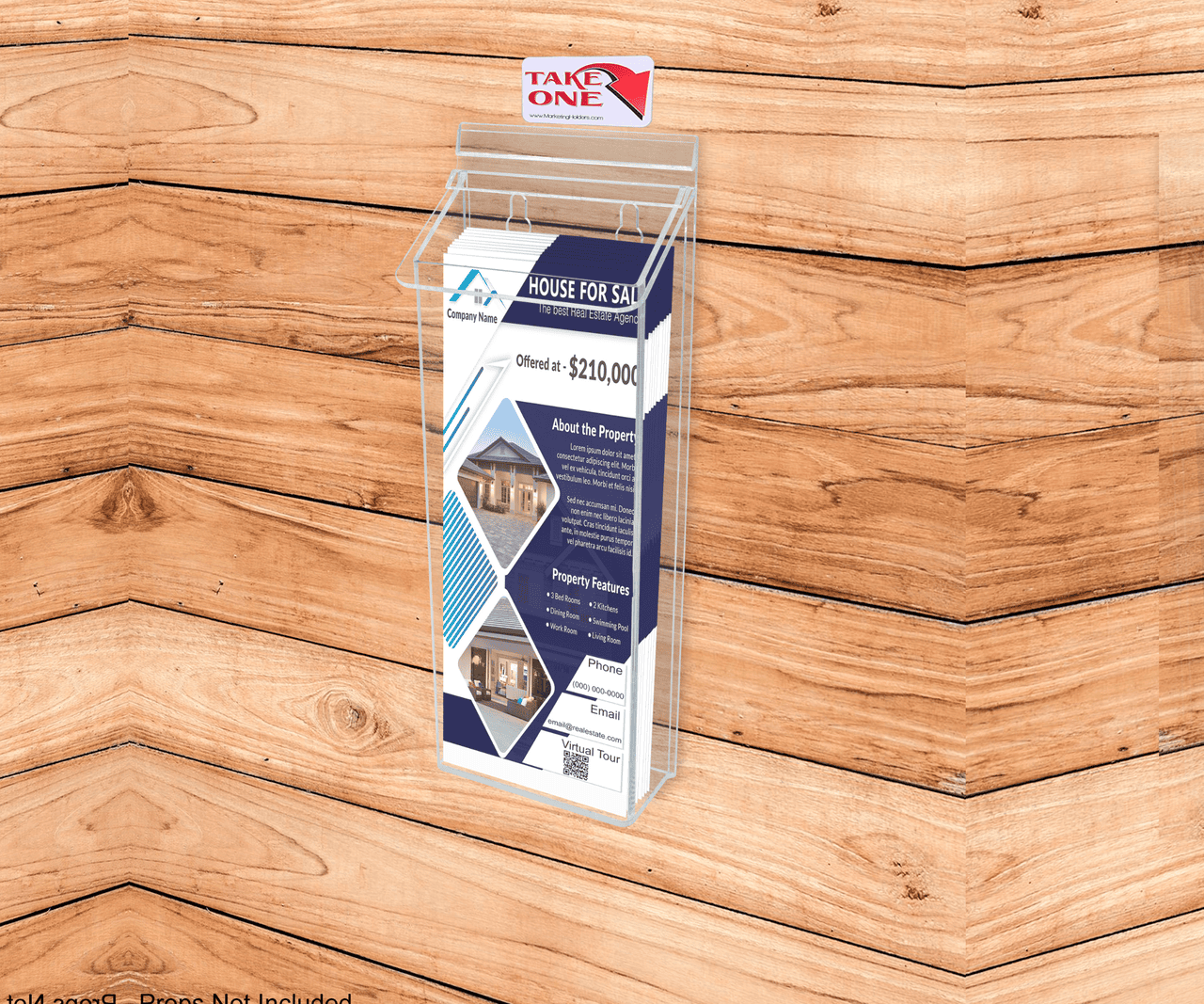 4"W x 11"H Outdoor Trifold Menu Holder Wall Brochure Box with Lid