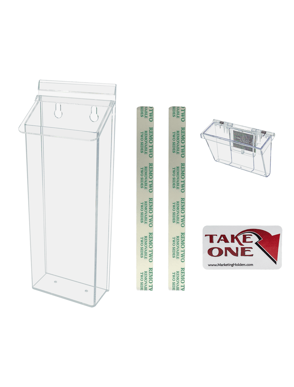 4"W x 11"H Outdoor Trifold Holder Wall Brochure Bin with Card Box