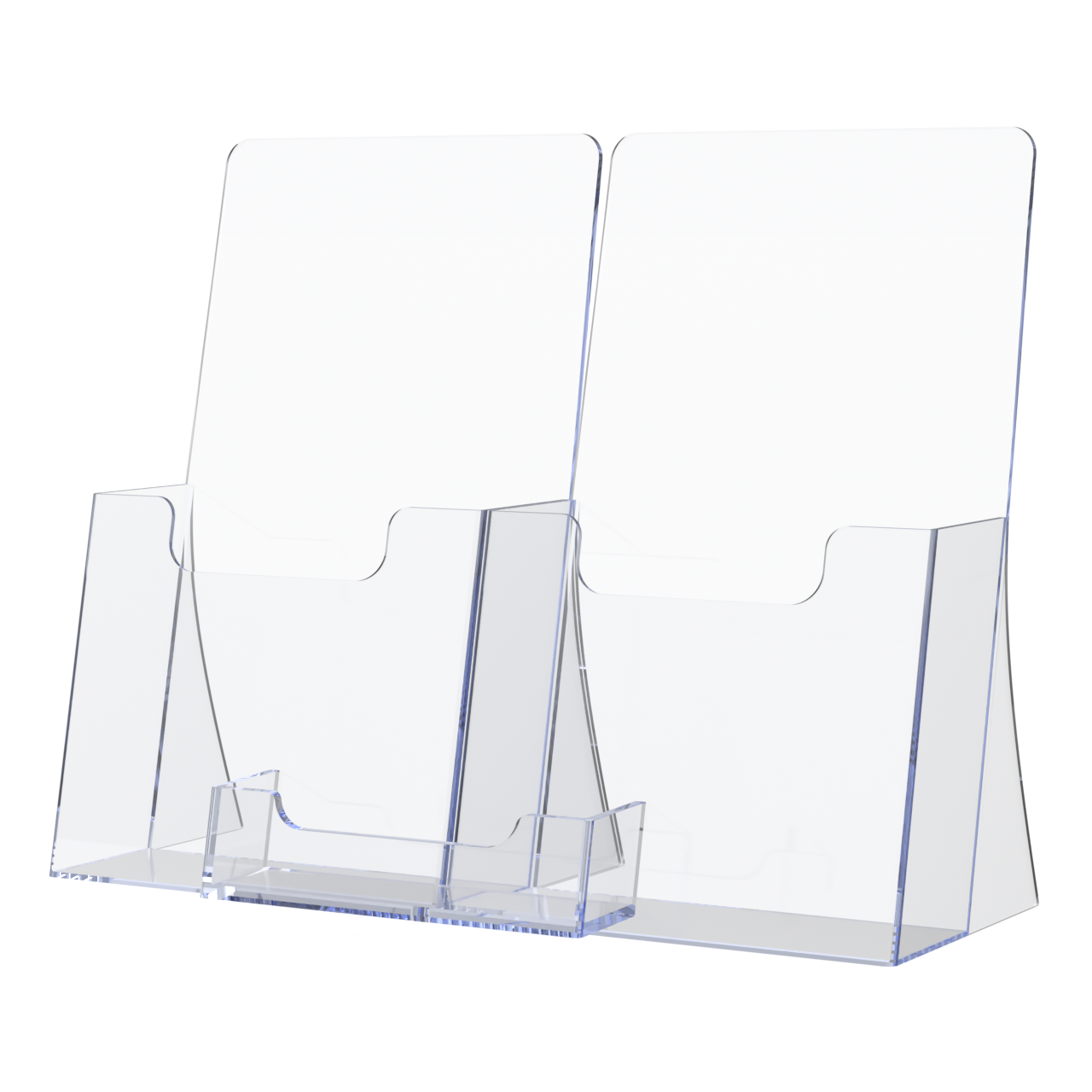 Two Pocket Brochure Stand for 4.25"W Trifolds with Card Pocket
