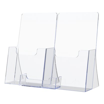 Two Pocket Brochure Stand for 4.25"W Trifolds with Card Pocket