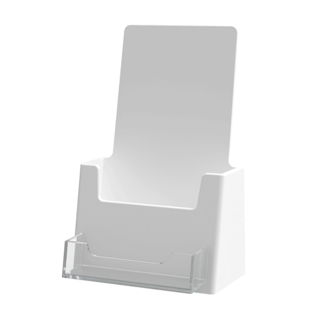 4.25"W Trifold Brochure Holder with Business Card Slot