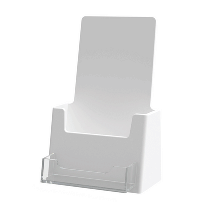 4.25"W Trifold Brochure Holder with Business Card Slot