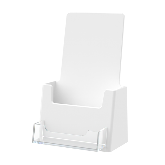 4.25"W Trifold Brochure Holder with Business Card Slot