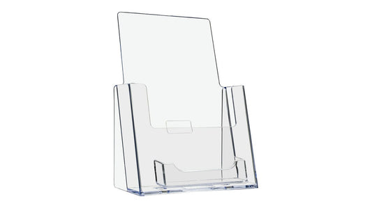 5.5"W Bifold Brochure Holder Display with Business Card Pocket