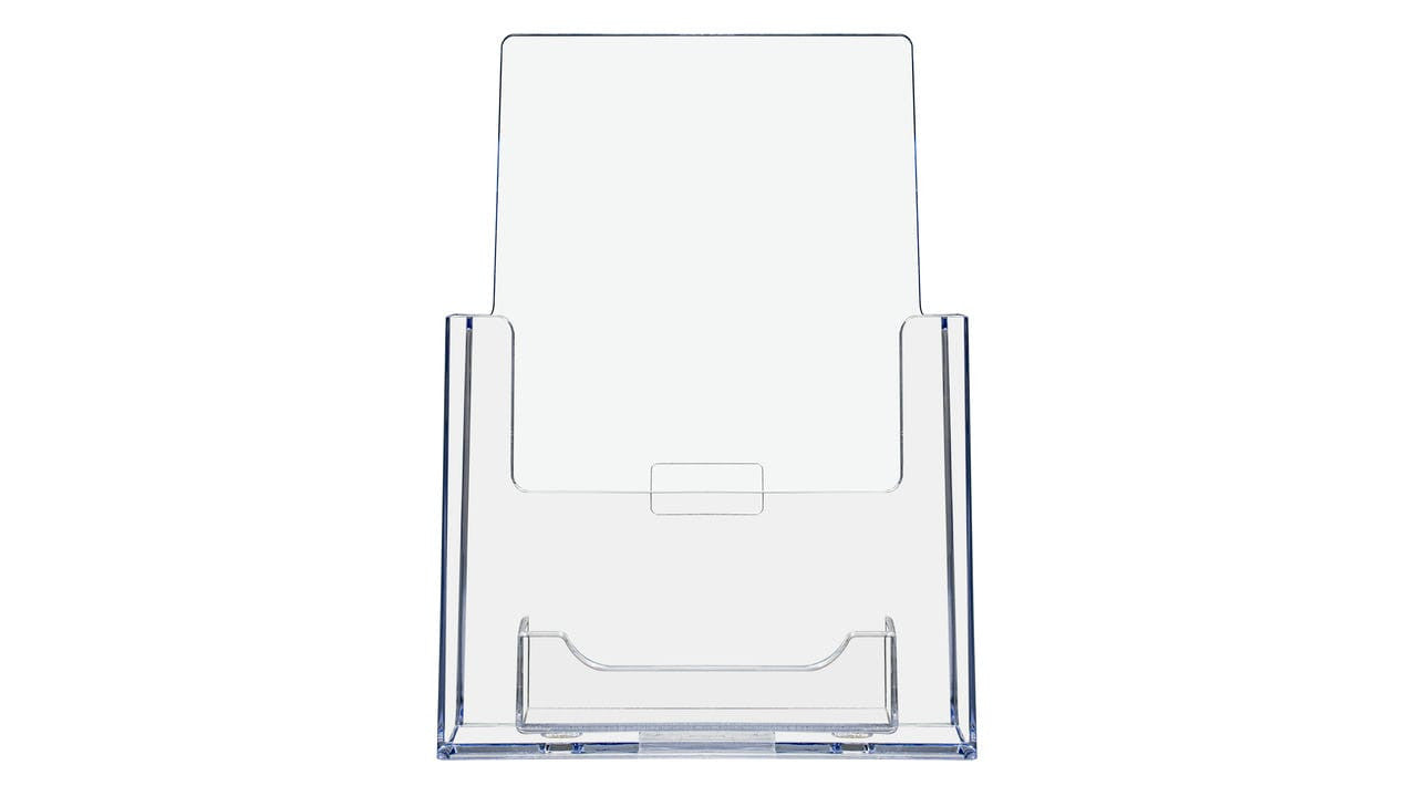 5.5"W Bifold Brochure Holder Display with Business Card Pocket
