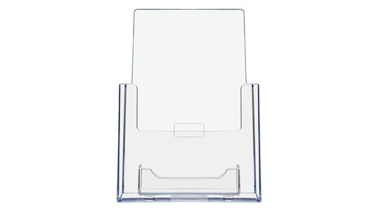5.5"W Bifold Brochure Holder Display with Business Card Pocket