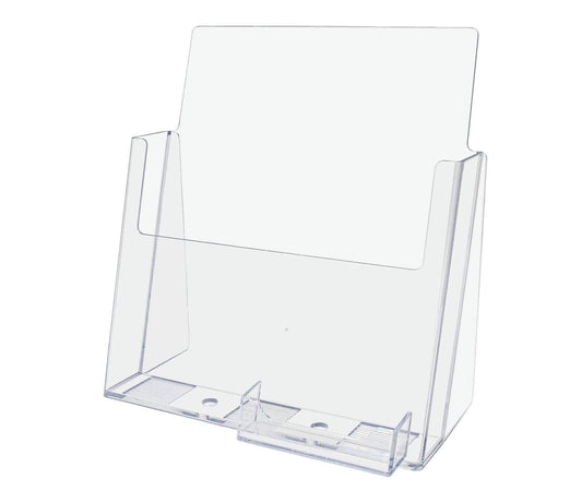 Amenity Flyer Display Stand for 8.5"W Catalogs with Card Pocket