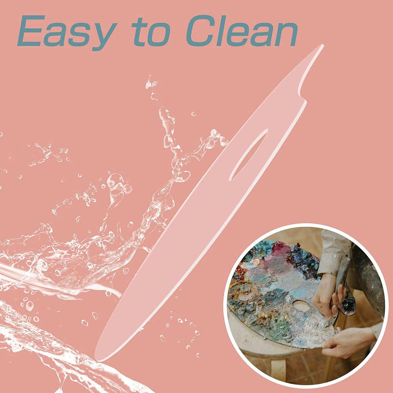 Acrylic Paint Palette 11"W Mixing Tray with Thumb Hole