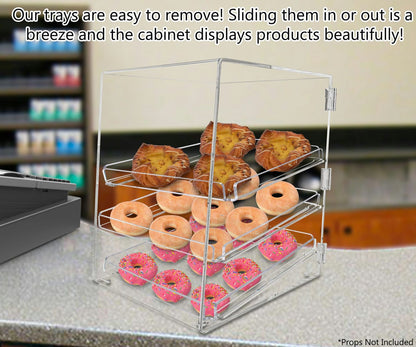 12.75" x 14.75" x 16.75" Bakery Pastry Display Case with 3 Trays