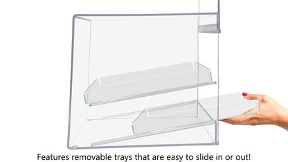 12.5" x 14" x 12.5" Bakery Pastry Display Cabinet with 2 Trays