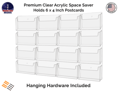 Sixteen Pocket Postcard Holder for 6"W Advertising Literature