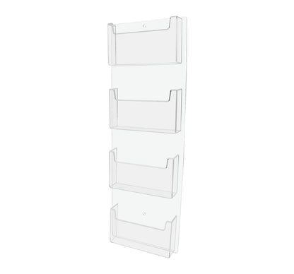 Wall 4 Pocket Postcard Holder for 6"W Advertising Literature