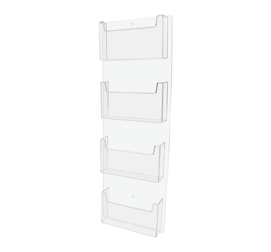 Wall 4 Pocket Postcard Holder for 6"W Advertising Literature