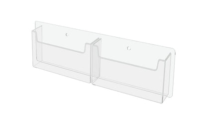 Wall Two Pocket Postcard Holder for 6"W Advertising Literature