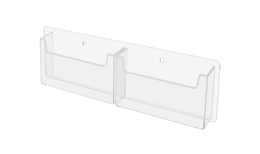 Wall Two Pocket Postcard Holder for 6"W Advertising Literature