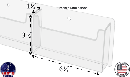 Wall Two Pocket Postcard Holder for 6"W Advertising Literature