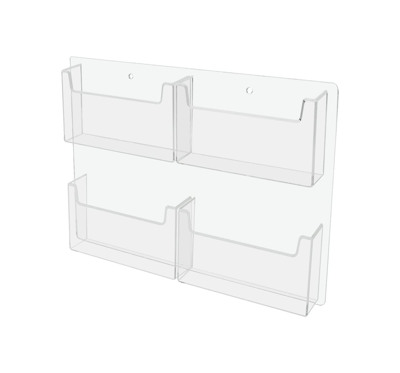 Four Pocket Postcard Holder for 6"W Advertising Literature