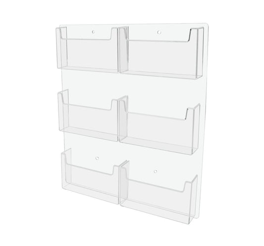 Wall 6 Pocket Postcard Holder for 6"W Advertising Literature