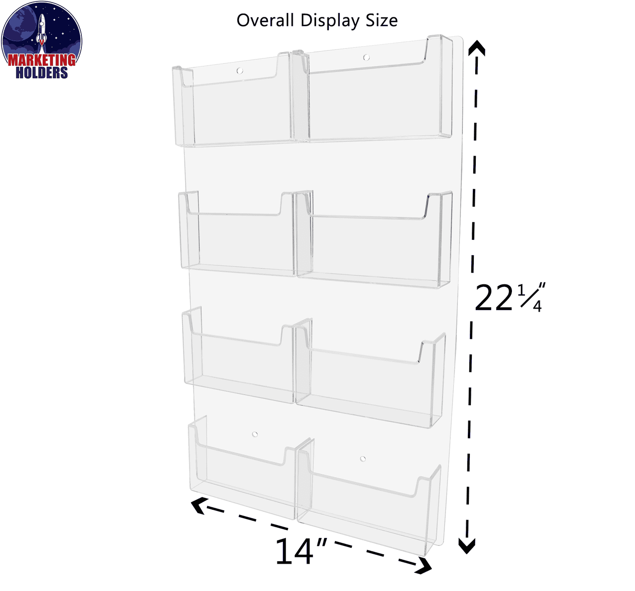 Wall Postcard Holder 8 Pocket Organizer for 6"W Advertisements