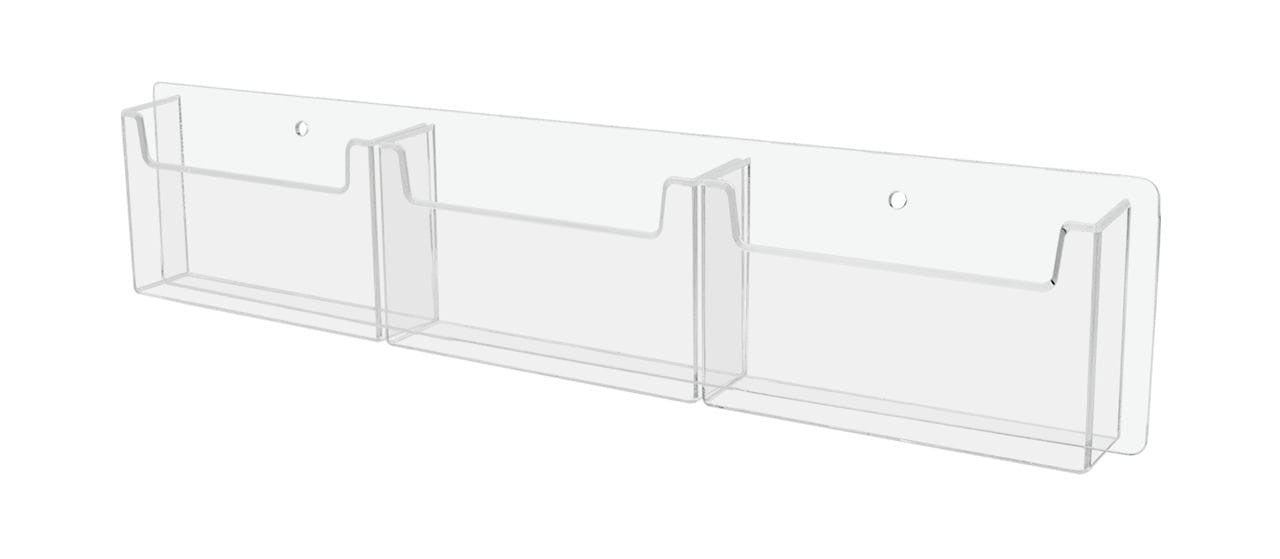 Post Card Display System Wall Mount Three Pocket